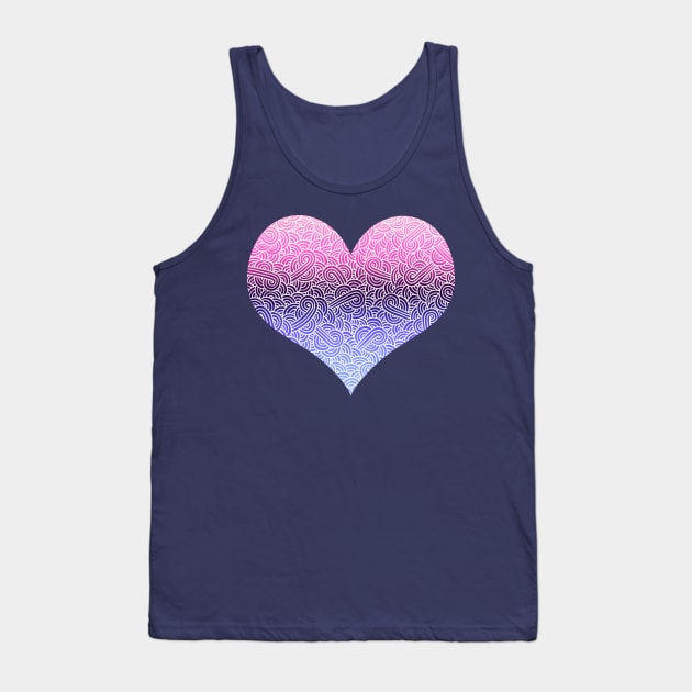 Ombré omnisexual colours and white swirls doodles heart Tank Top by Savousepate